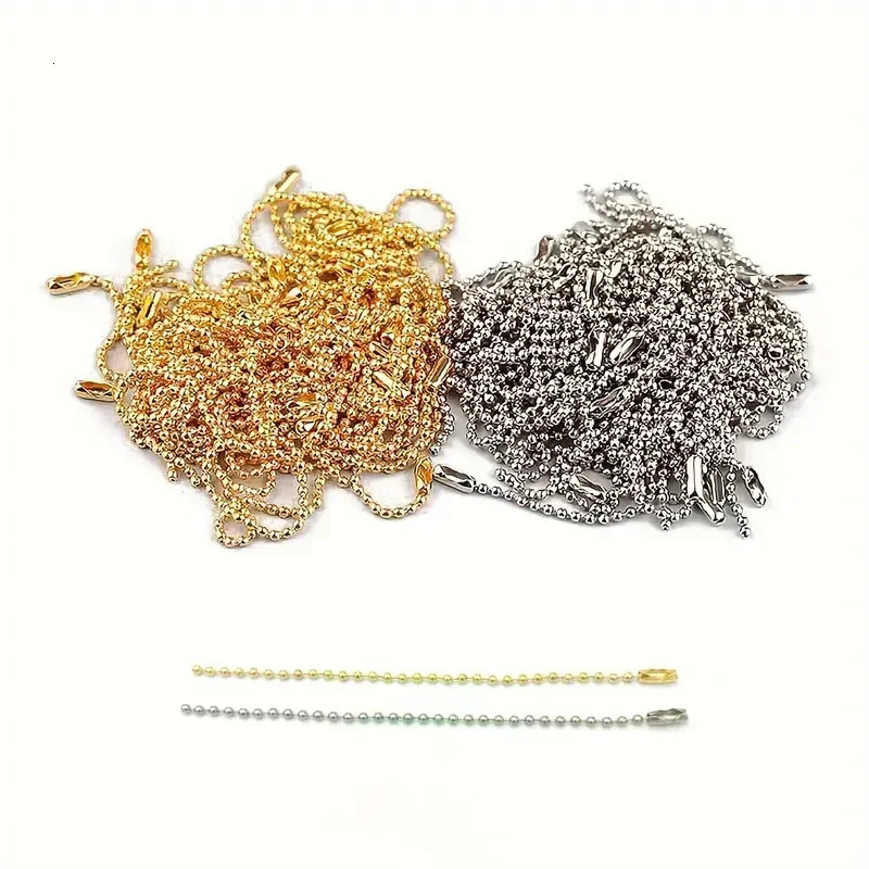 102050100pcs Ball Bead Chains Fits Key ChainDollsLabel Hand Tag Connector For DIY Bracelet Jewelry Making Accessorise 250811