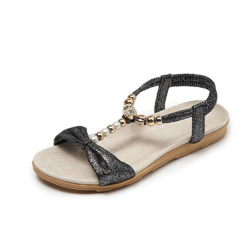 2025 Summer Fashion Beaded Flat for Women New Bohemian Sandals