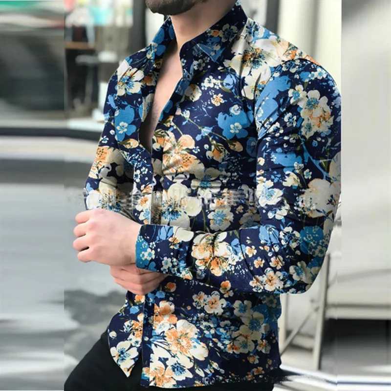 Mens Fashion Long Sleeve Shirt New Autumn Flame Collar Shirt Mens Outdoor Casual Street Travel Shirt Y250819