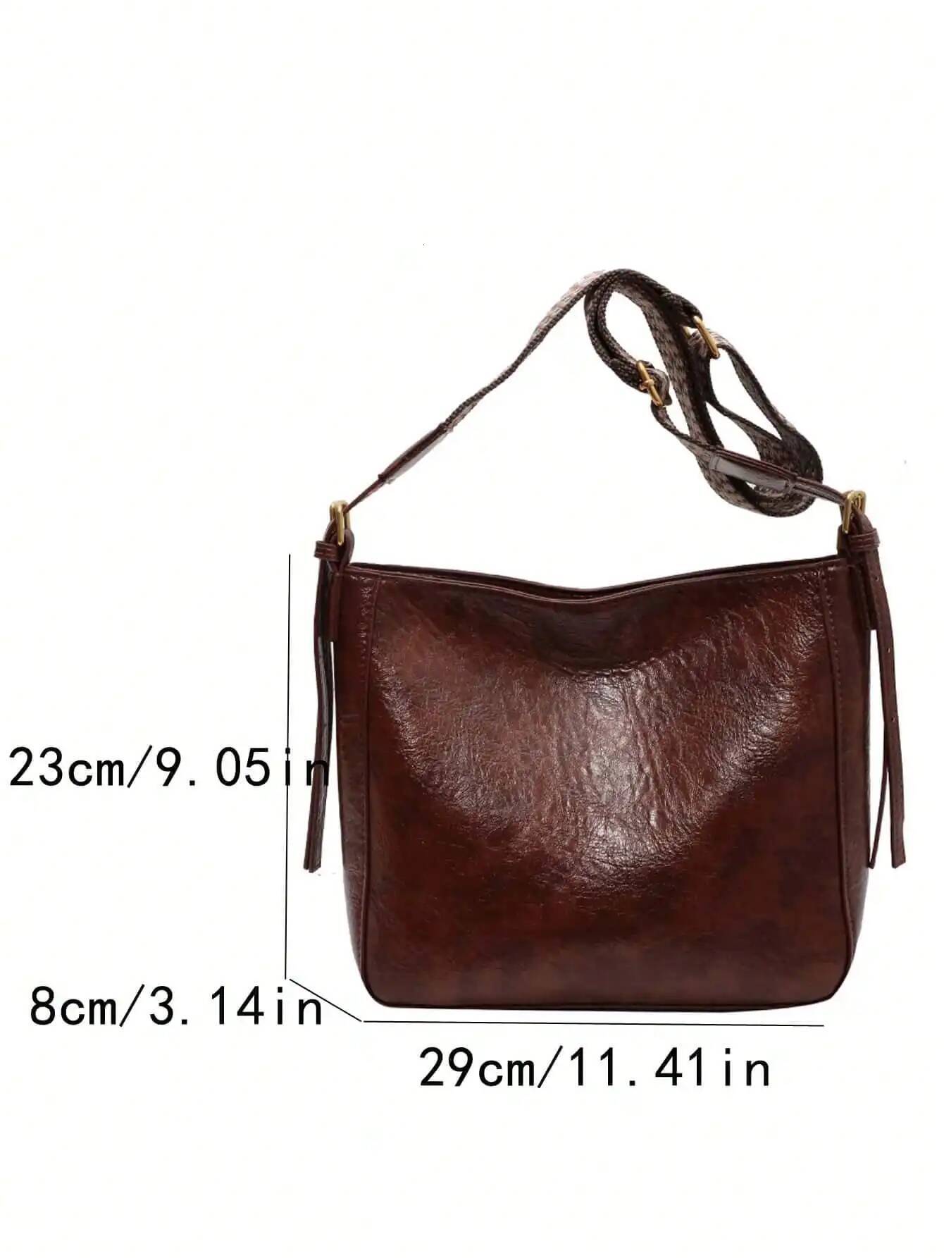 Autumn New Women s Crossbody Bag Elegant Retro Style Crossbody Bag Large Capacity Solid Color Leather Fashionable Autumn New Designer Bag Women s Shou