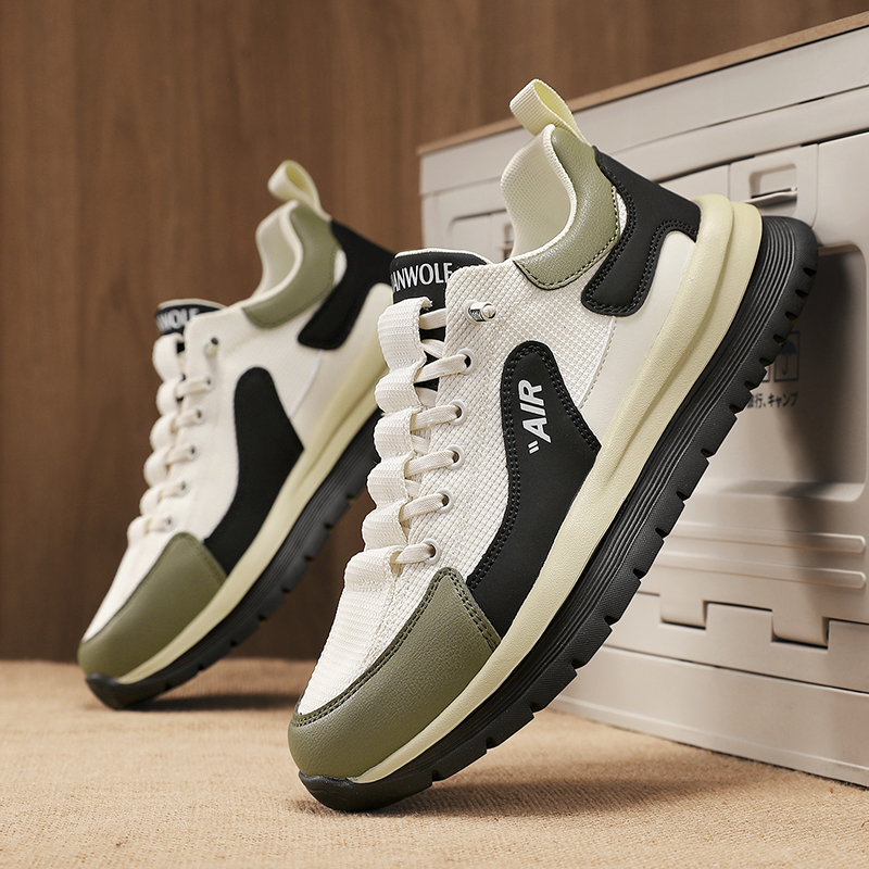 Men's casual shoes versatile British style Forrest Gump sports shoes summer mesh breathable hollow out dad shoes