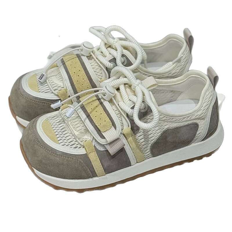 Internet Celebrity 2025 Summer New Thick-Soled Mesh Hollow Breathable Versatile Ugly Cute Big-Toe Style Forrest Gump Shoes