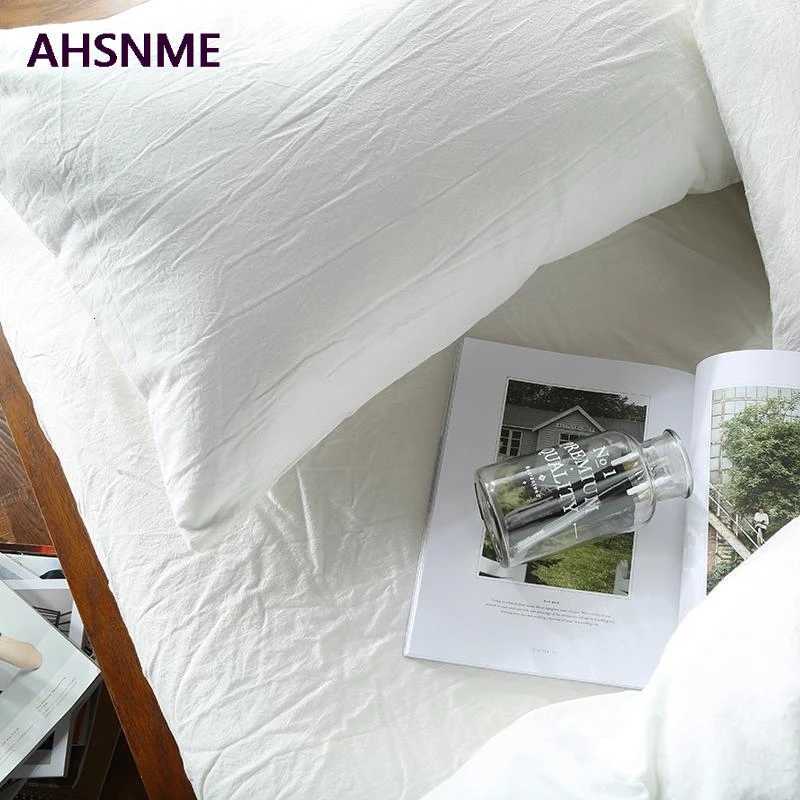 AHSNME 100% Cotton bed linen Super Soft Bedclothes Bedcover Cool Summer White Duvet Cover comforter bedding sets Y250819