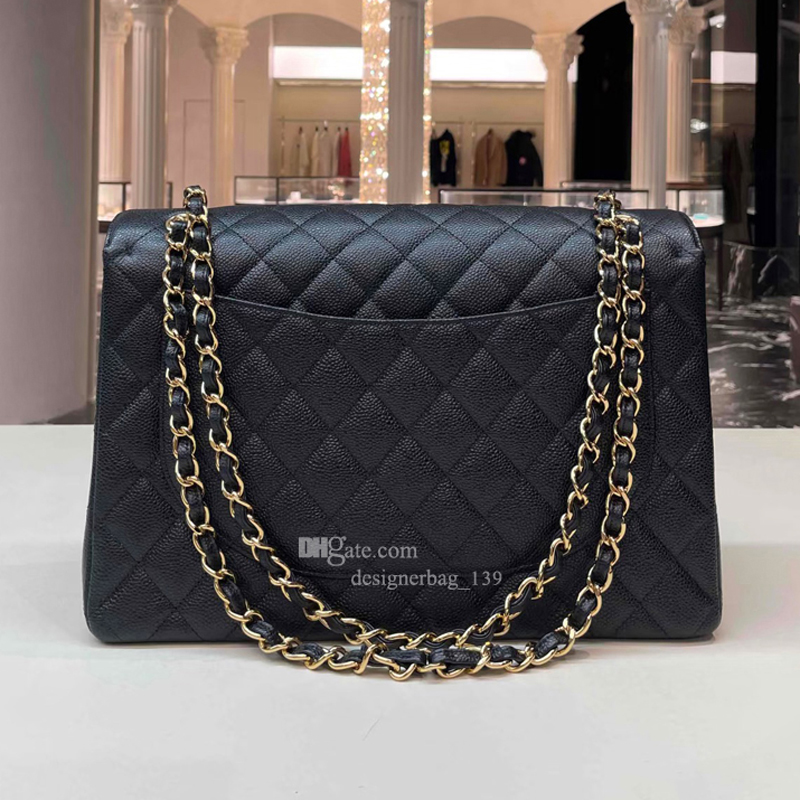 Designer Bag High Quality Shoulder Bags Max Flap Bag Caviars Leather Gold Silver Chain Crossbody Sheepskin Handbags Double Flap Luxury Bags
