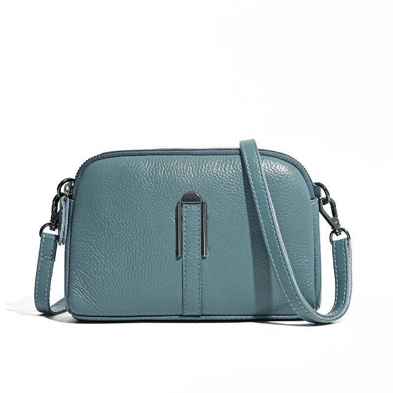 Genuine Leather Bag Womens Crossbody Bag for Woman Female Solid Color Clutch Phone Bags Shoulder Bag Messenger Bag Sac Y250819