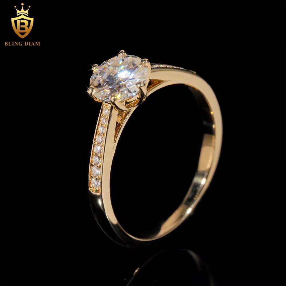 White Real Gold VVS Moissanite 10K Engagement Wedding Custom Rings Fashion Rings for Women