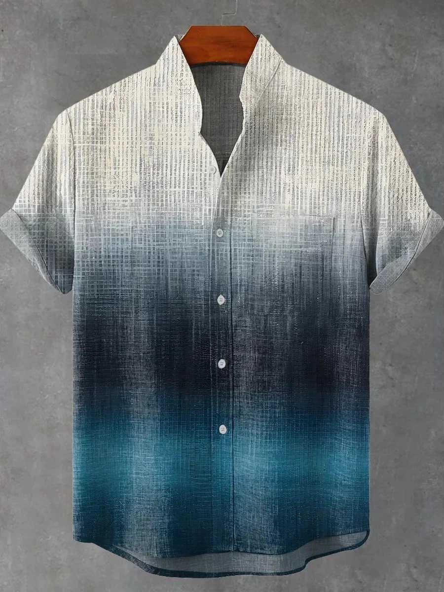 2025 Mens casual new linen shirts artistic printed shirts mens casual street fashion shirts with fast delivery Y250819