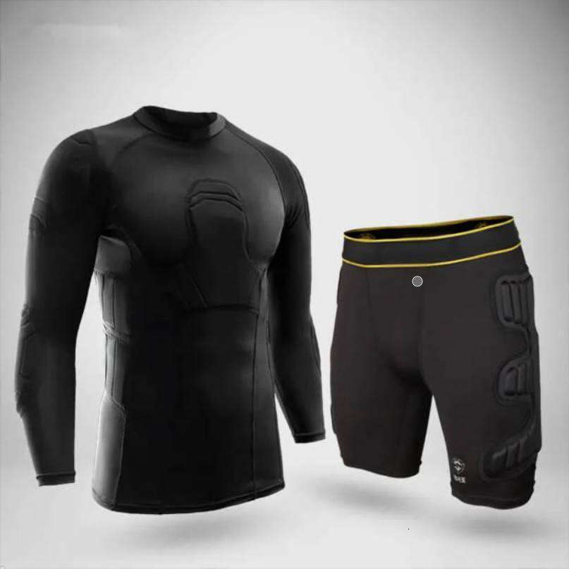 Professional rugby soccer shorts with Jockstrap goalkeeper jerseys Survetement football elbow goal keeper uniforms tights helmet Free shipping Free sh