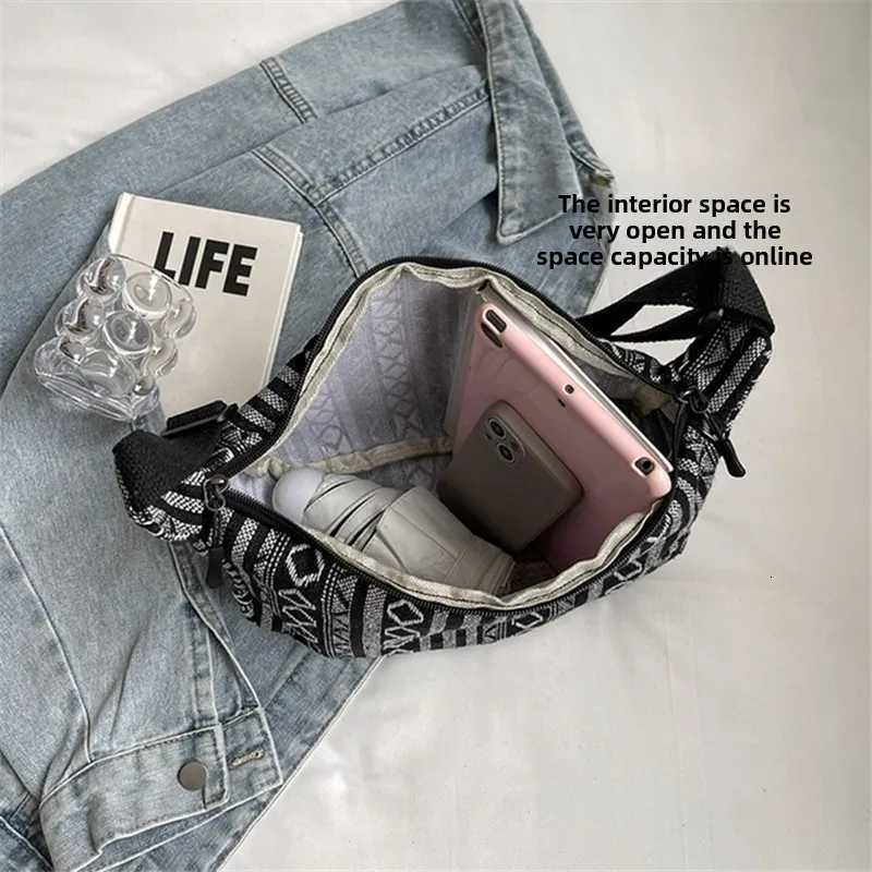 Multicolor Ethnic Style Fashionable Canvas Crossbody Bag Versatile Dumpling Single Shoulder Bags for Women Daily Collocation Y250819