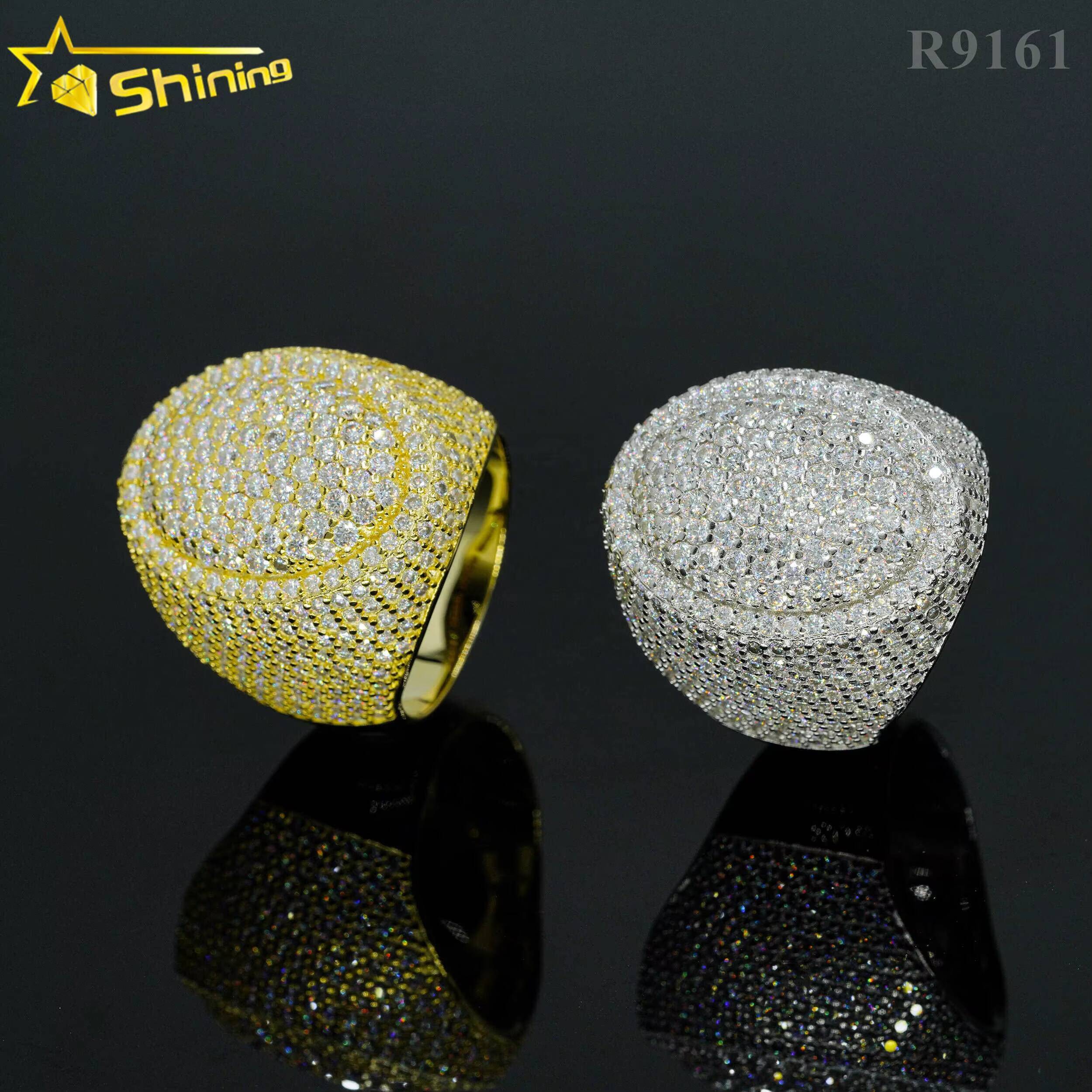 Wholesale Factory Price Moissanite Jewelry 925 Silver Iced Out Diamond Men Rings Hip Hop Moissanite Ring
