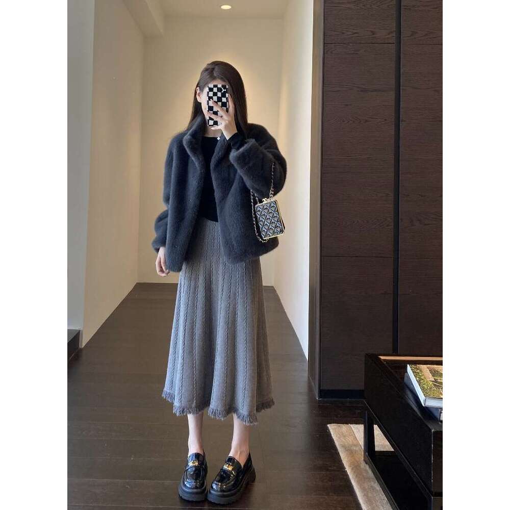 Luxury Mink Fur Loose Stand Collar Fur Coat Women Fashion Winter Outdoor Casual Office Lady All-match Cardigans Woolen Jackets