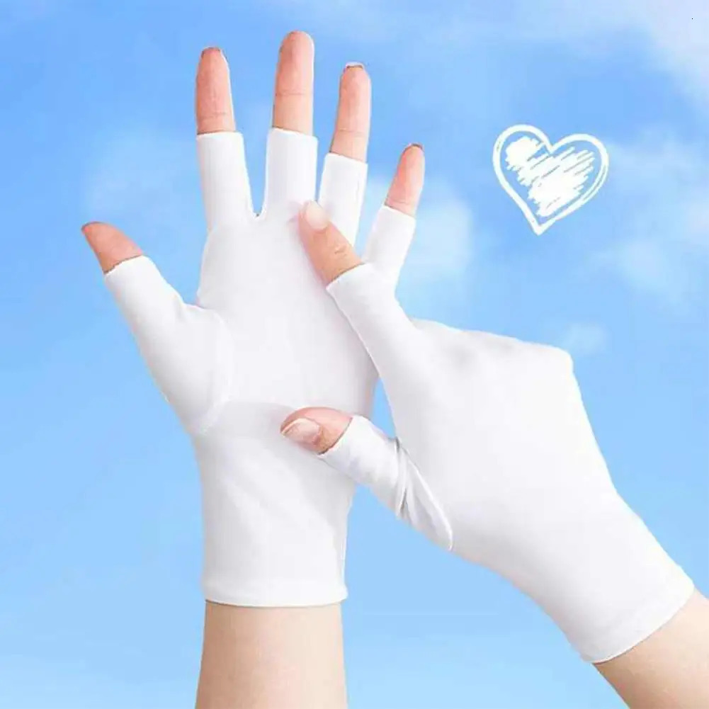 Women Sunscreen Fingerless Gloves UV Protection Half Finger Summer Sunblock Glove Thin Mitten For Outdoor Golfing Driving 250811