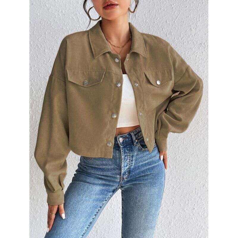 Women's Clothing Polo Collar Button Casual Jacket For Women
