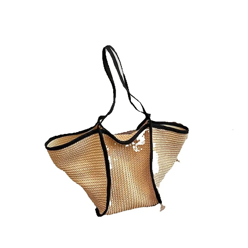 Autumn New Women s Crossbody Bag Fashionable Large Capacity Woven Shoulder Bag Grass Woven Beach Bag Women s Casual Handbag Autumn New Designer Bag