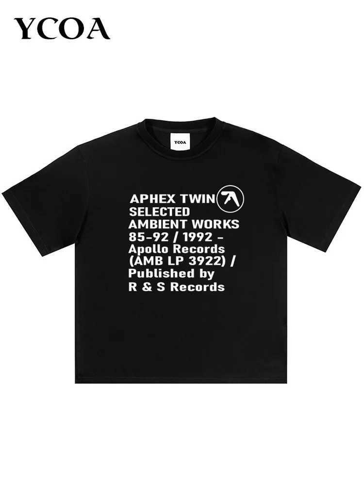 Men T-Shirt Aphex Twin Cotton Graphic Oversized Korean Fashion Short Sleeve Tops Tees Y2k Streetwear Aesthetic Harajuku Clothing Y250819