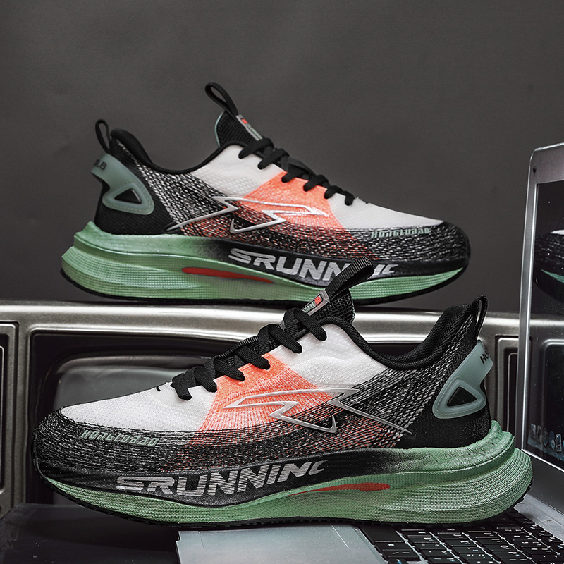 Summer new trend sports shoes popcorn soft sole breathable mesh upper shoes men's fashion versatile running leisure shoes