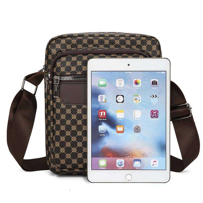 Casual printed PU leather men's shoulder crossbody bags designer messenger bag sacoches hommes