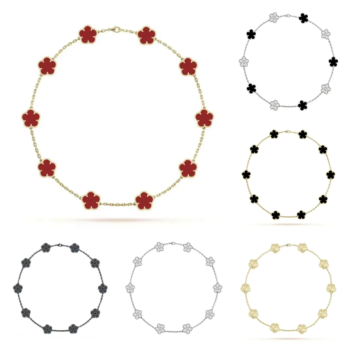 necklace designer necklace jewelry Elegant Designer Necklace with Patterned Design Available in Multiple Colors Materials clover necklace necklaces jewlery