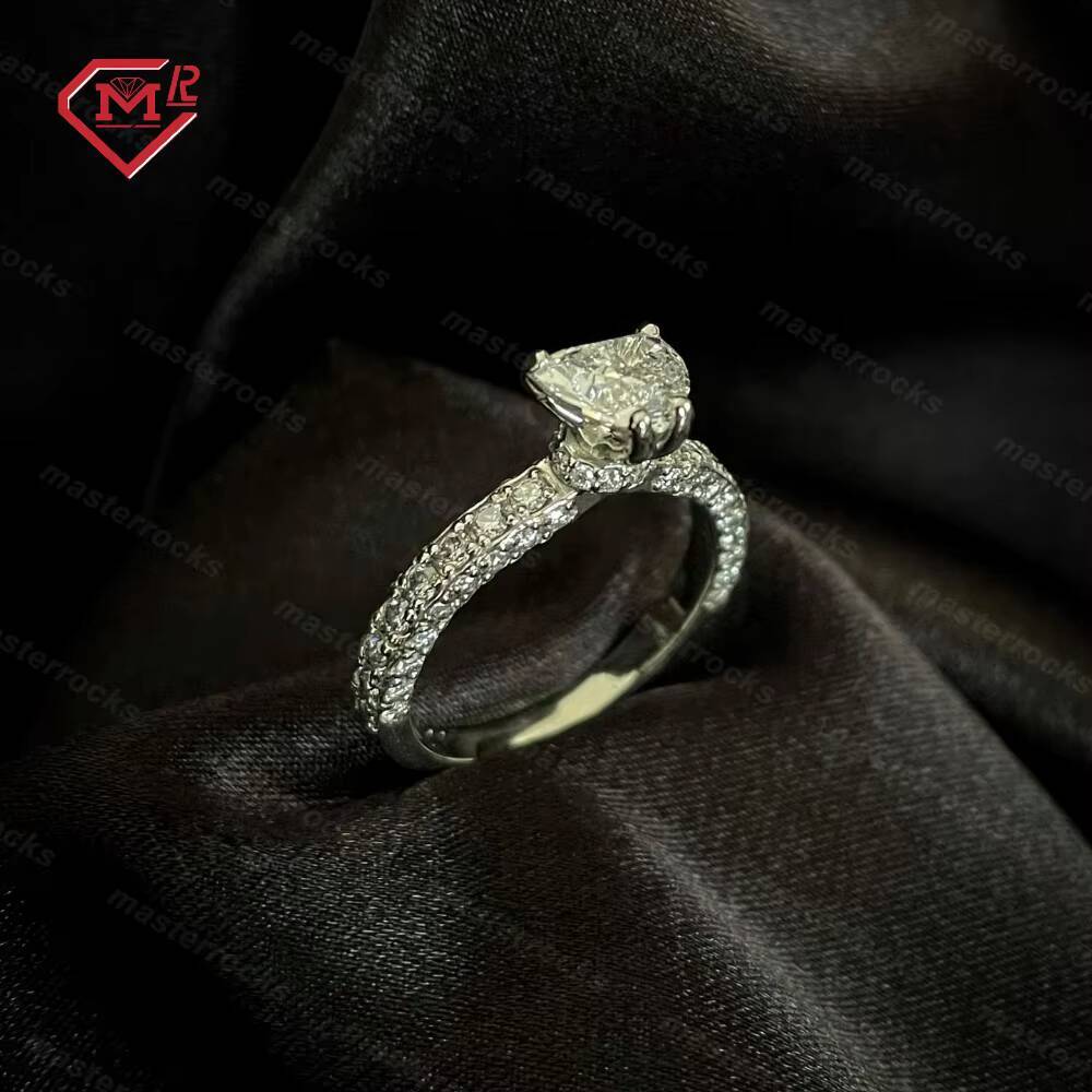 High Quality Heart D Color Vvs Moissanite Diamond Real S925 Eternity Wedding Engagement Moissanite Ring for Women