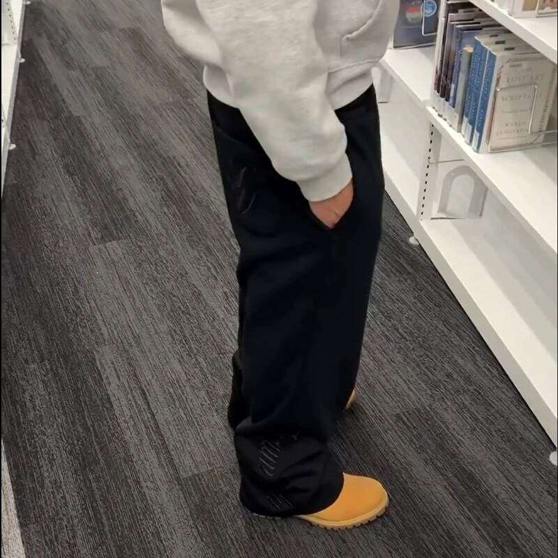 Y2K Men Joggers Gothic Trendy Double Waist Unisex Cotton Sweatpants Hip Hop American Style Retro High Street Casual Track Pants