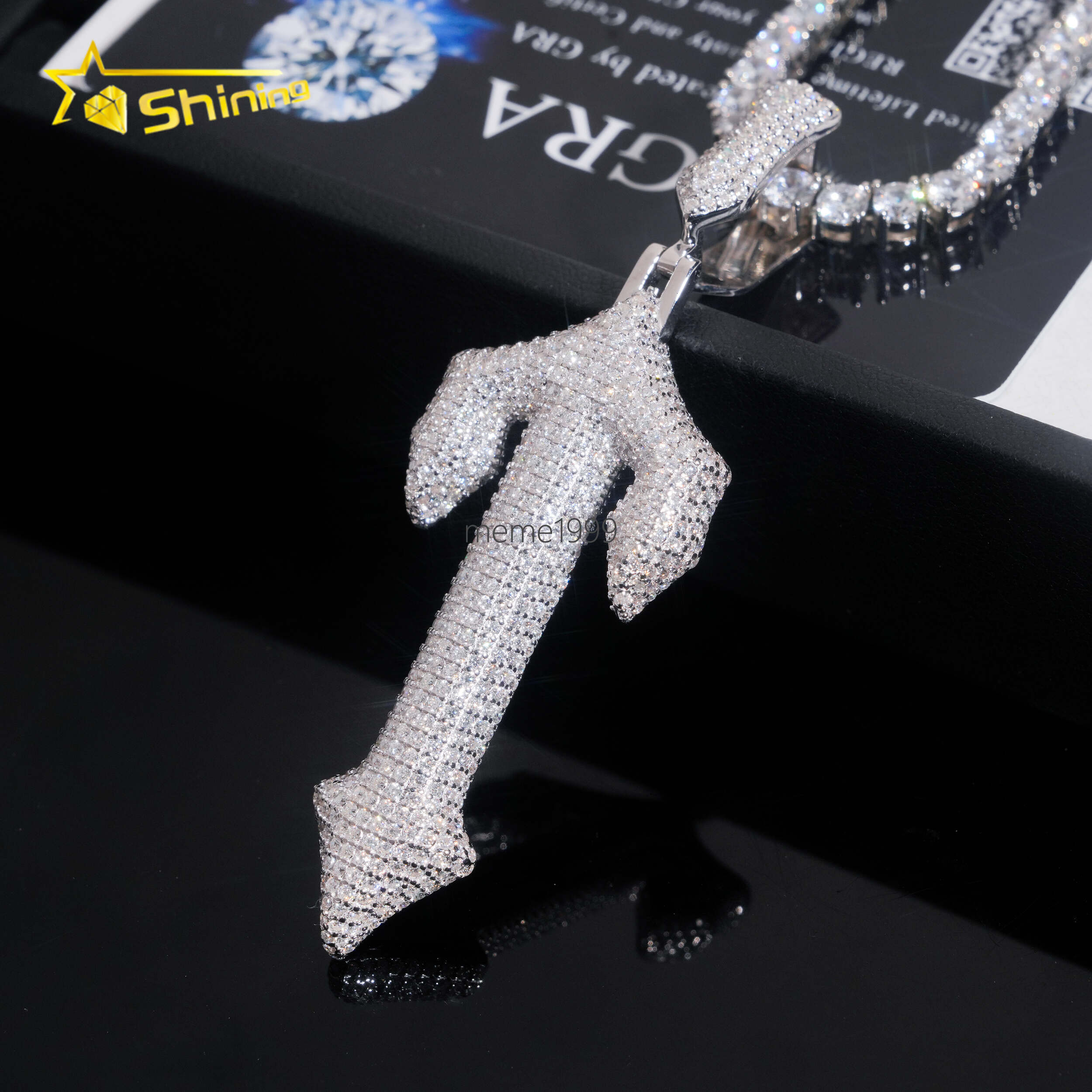 New Design Stocks 925 Sterling Silver Gold Plating Hip Hop Jewelry VVS Diamond Necklace Iced Out Moissanite Cross Pendant
