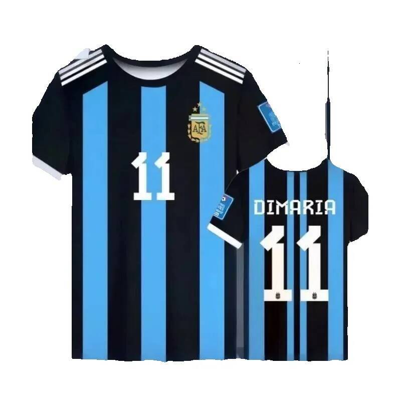2025 Summer New Men's Argentine Style Football Shirt, Breathable and Quick-Drying Sports Casual T-Shirt