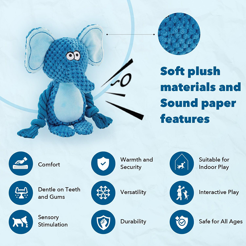 Squeaky Dog Chew Toys Stuffed Animal Sound Pet Plush Toy for Puppy Teeth Clean Interactive Funny Indestructable Dog Toys