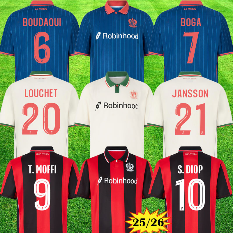 3XL 4XL Maillot OGC Nice FC soccer jerseys BOGA GUESSAND MOUKOKO S. DIOP 25 26 OGCNice T. MOFFI DANTE KAMARA CHO NDOMBELE Kluivert Stengs football shirts