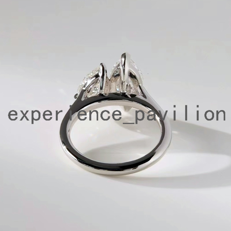 Romantic TOI ET MOI Design Fine Jewelry 18K White Gold Wedding Moissanite Diamond Engagement Rings Women