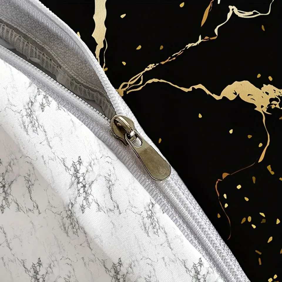 Fashion Bronzing Marble Feather 3D Printed Bedding Set Comfortable Duvet Cover King Queen Single Size Bithday Gift for Sister Y250819