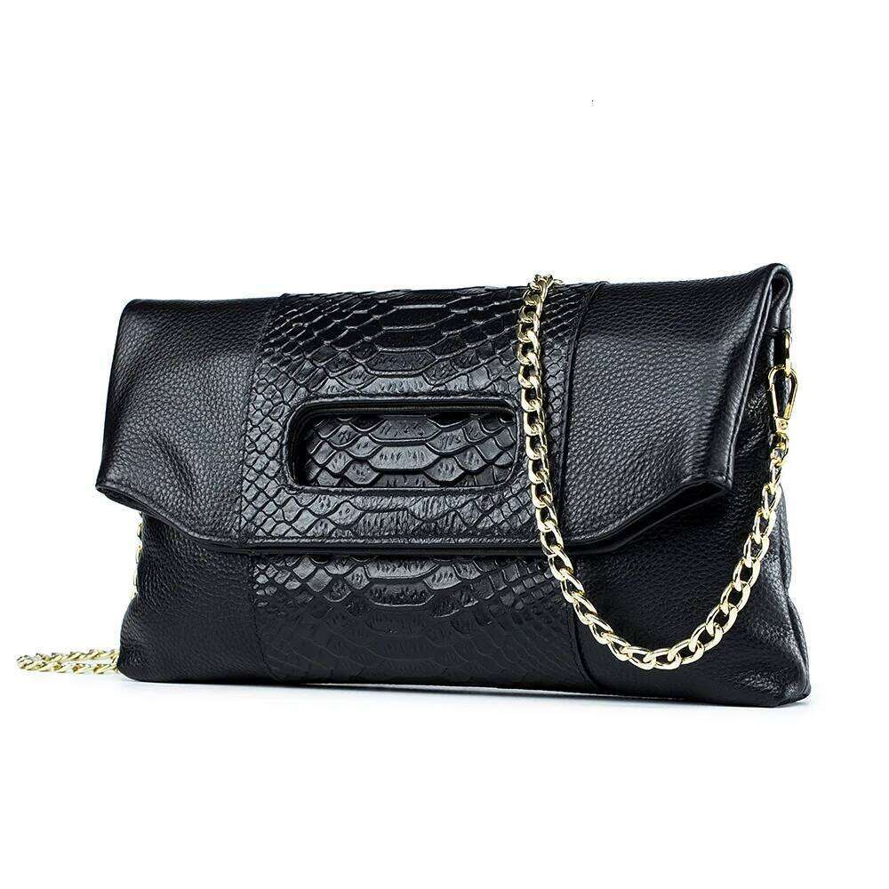 Alligator Pattern Ladies Genuine Leather Clutch Bag Crocodile Cowhide Handbag Women Chain Shoulder or Crossbody Bags