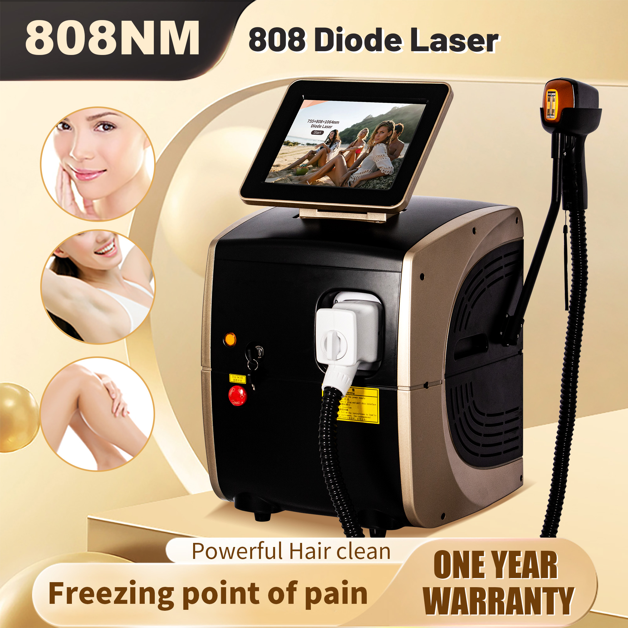 Portable 808nm Diode Laser Hair Removal Machine 3 Waves Laser Equipment Permanent Epilation with Removal CE/ROHS Salon