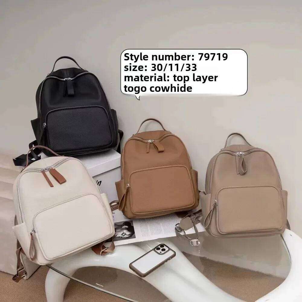 Designer Bags Large Capacity Genuine Leather Women's Backpack Togo Cow Commuter Computer Student Bookbag Travel Bag Double Shoulder Bags Luxury B