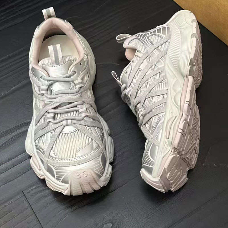 2025 Summer New Thick-Soled Lace-Up Dad Shoes Women, Height-Increasing Mesh Thin Breathable Sneakers for Petite Women