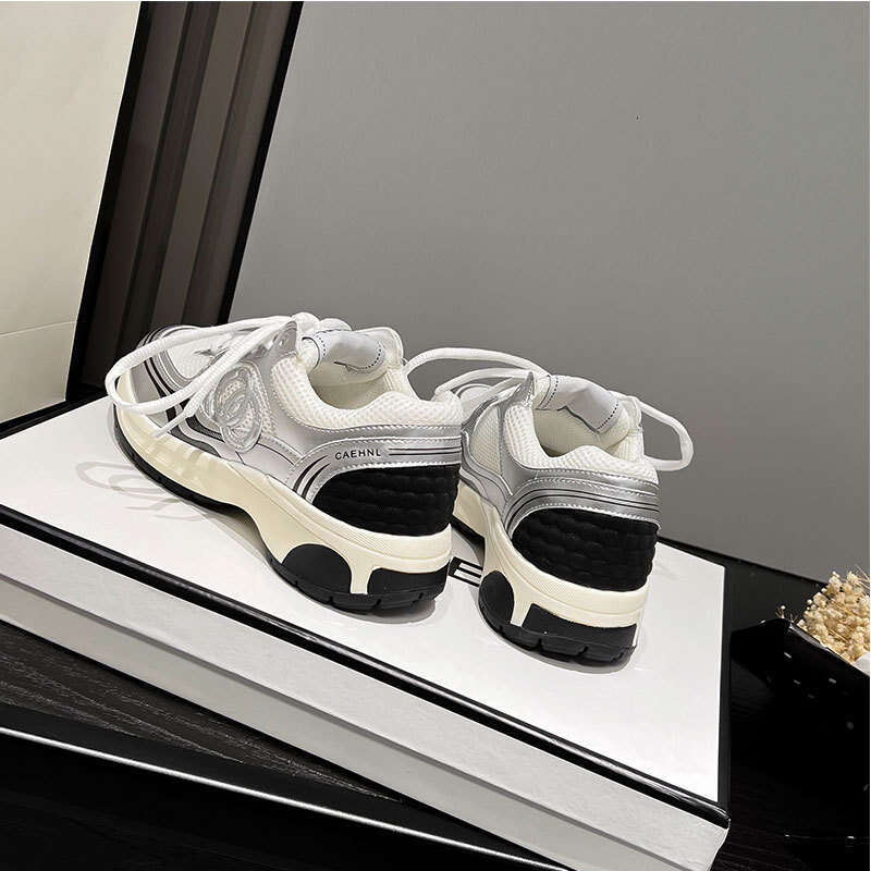 2024 Summer Mesh Thick-Soled Dad Sneakers Non-Slip Breathable Platform Height-Increasing Sports Women's Casual Running Shoes