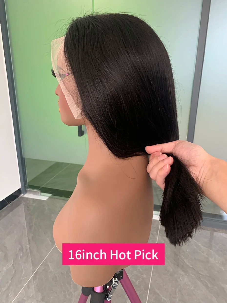 250 Density 100 Human Hair Lace Frontal Wigs Hd Transparent Lace Straight Natural Black 13x6 Bob Wig Ready To Wear Wigs For Women