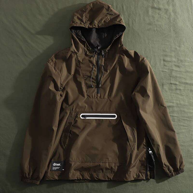 Outdoor Professional Men's Windproof and Waterproof Flight Jacket Half Zipper Pullover Hoodie Loose Hooded Assault Sweater