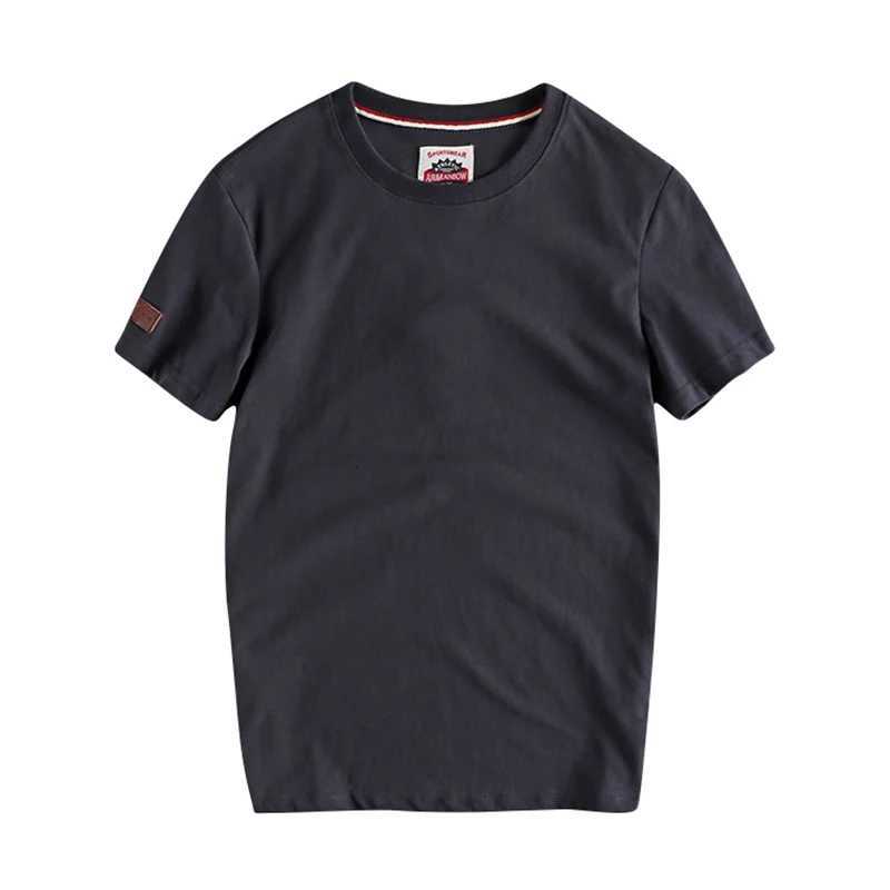 Summer New American Retro Short-sleeved O-neck Solid Color T-shirt Mens Fashion Simple 100% Cotton Washed Casual Sport Tops Y250819