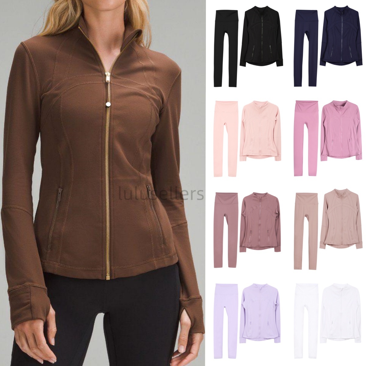 2025 10A yoga sets High Elastic leggings for women designer high quality set yoga gym sets workout sets 2 piece set sweatshirt cropped jackets luluness lemonlies sets