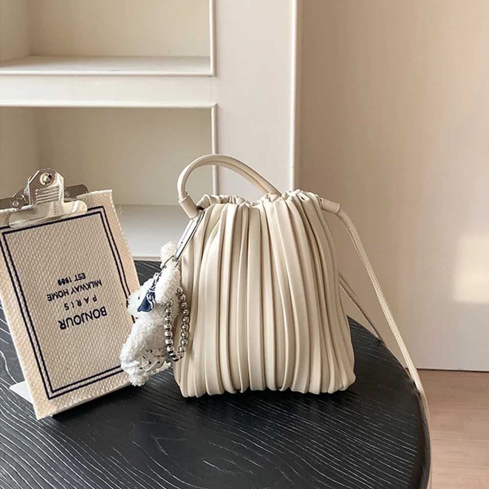 Summer Fashion New Crossbody Bag Womens PU Single Shoulder Mini Bag Versatile Pleated Casual Small Square Bag Ruched NEW Y250819