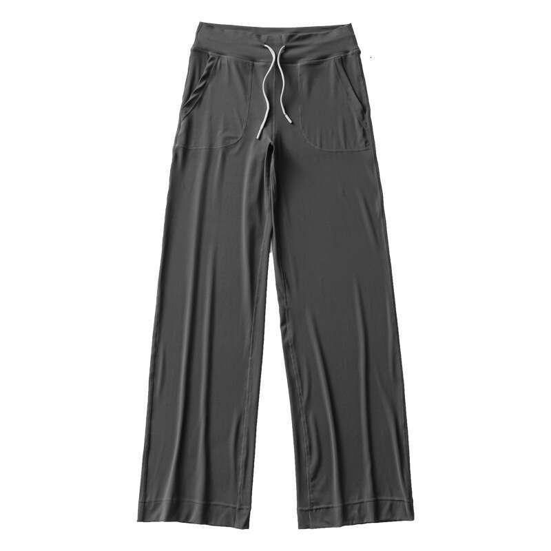 Yoga Wide-Leg Throwback Still Drawstring Straight High-Waist Tummy Control Pocket Draped Floor-Length Pants