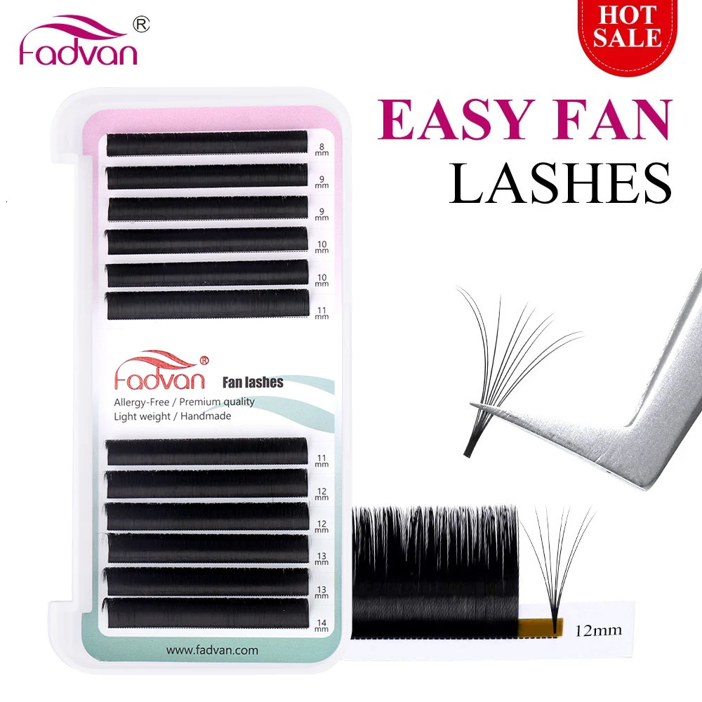 FADVAN Easy Fanning Eyelash s Soft Black Russian Volume Lashes Flare Auto Fan Eyelashes Makeup Natural Cilia Silk Lash 250811