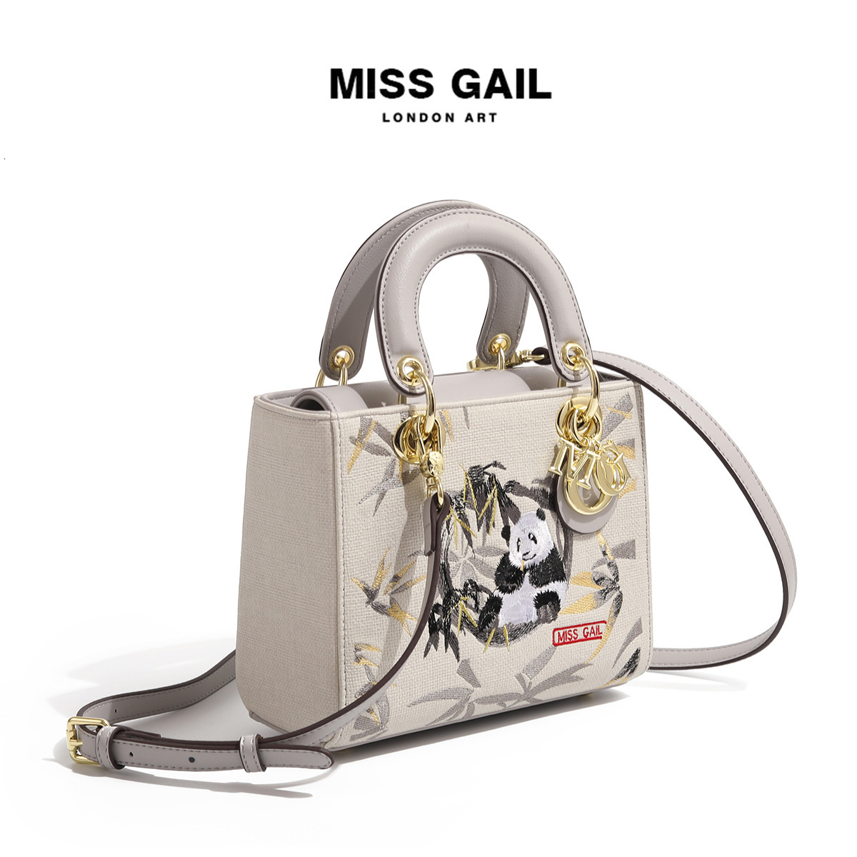 Free Shipping Designer Luxury High-end Chinese Style Panda Princess Diana Bag Niche Large Capacity Women's Handbag Leisure Shoulder Bag