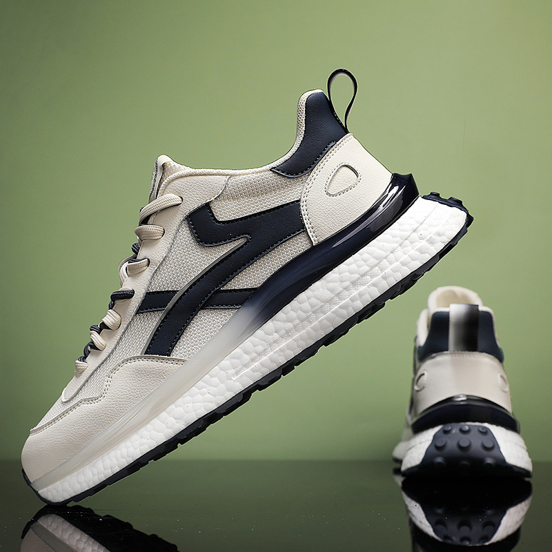 Light luxury men's shoes for spring and autumn 2024 new trend versatile popcorn lightweight sports leisure running shoes for men and women