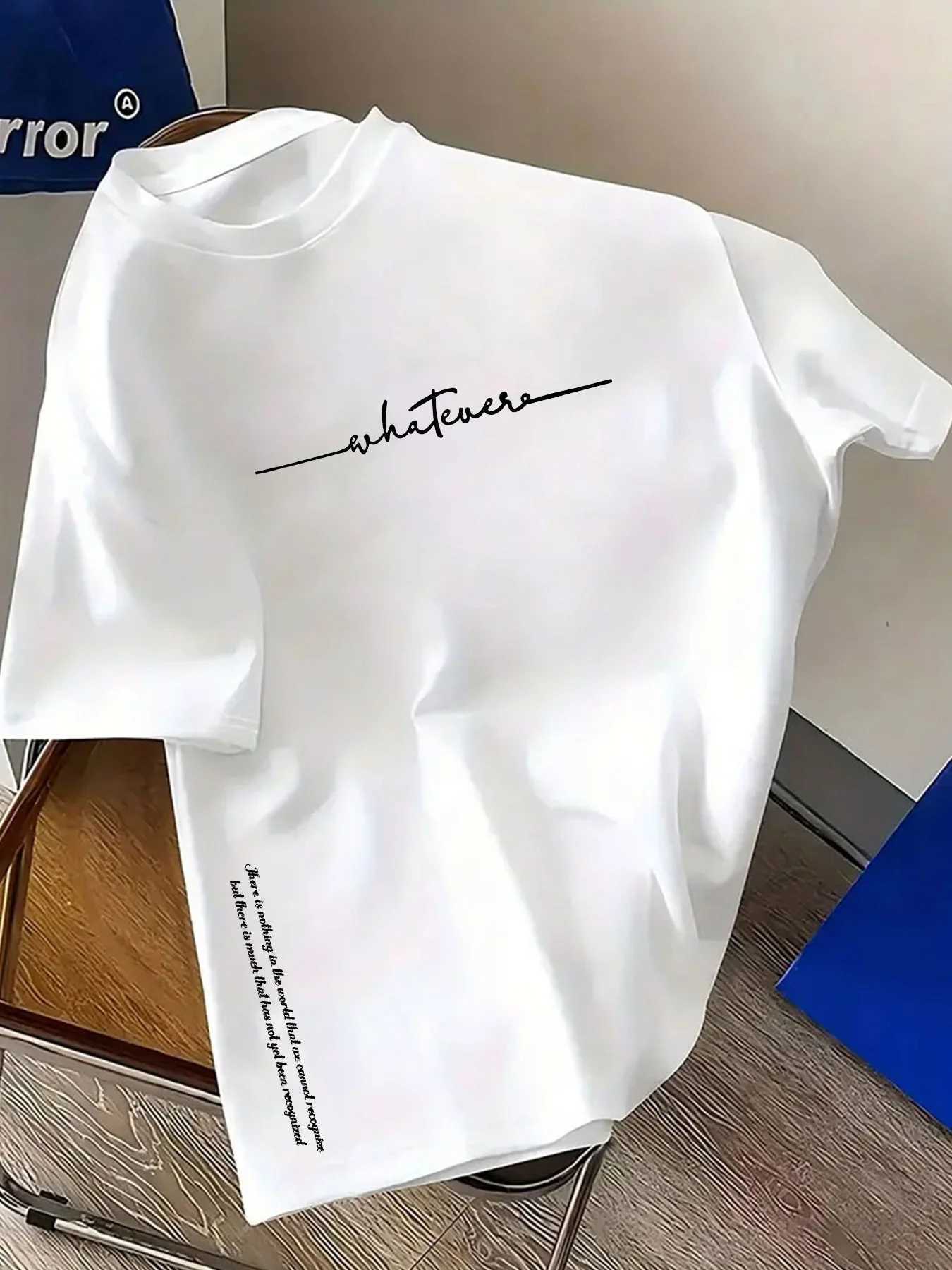 Mens summer 100 cotton fashionable casual sports loose plus size simple letter printed round neck short sleeved T-shirt top Y250819