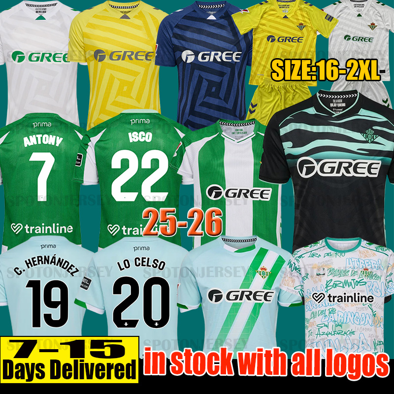 25 26 camiseta Betis Soccer Jerseys ISCO ANTONY 7 Camiseta de Futbol Men Kids equipacion real betis 2025 football shirts VITOR ROQUE HERNANDEZ ABDE green special kit