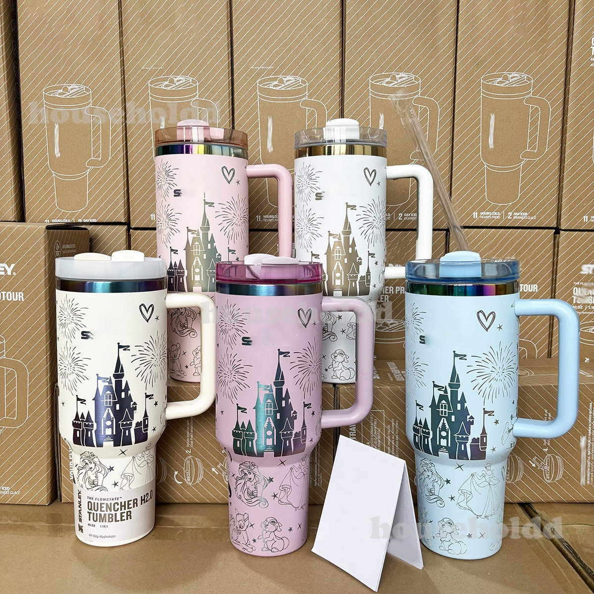 stampup stampup stampup stampup Thermos 40oz Stainless Steel Tumbler with Handle Straw 304 Insulated Cup for Car Office and Outdoor Use