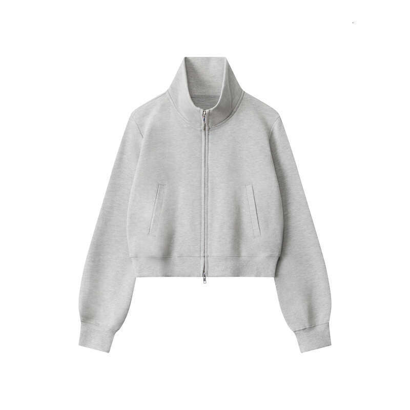 Heyhenry American Style Spicy Girl Stand Collar Sweatshirt For Women Autumn Winter Ins Slim Fit Regular Shoulder Short Jacket B5