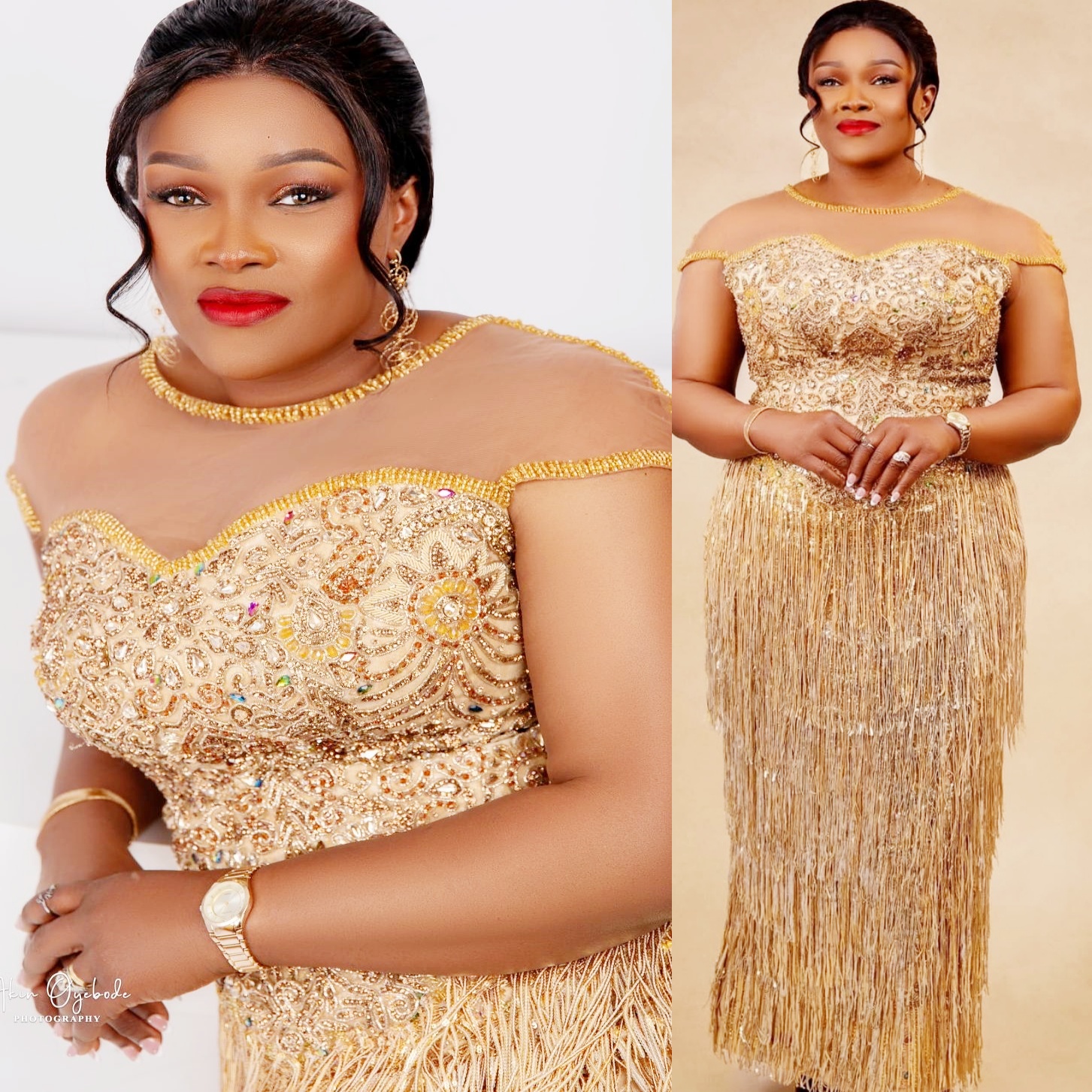 Gold Sheath Prom Dresses 2025 Beaded Crystals Tassels Sheer Neck Evening Formal Party Second Birthday Engagement Gowns Plus Size Dress For Special Occ