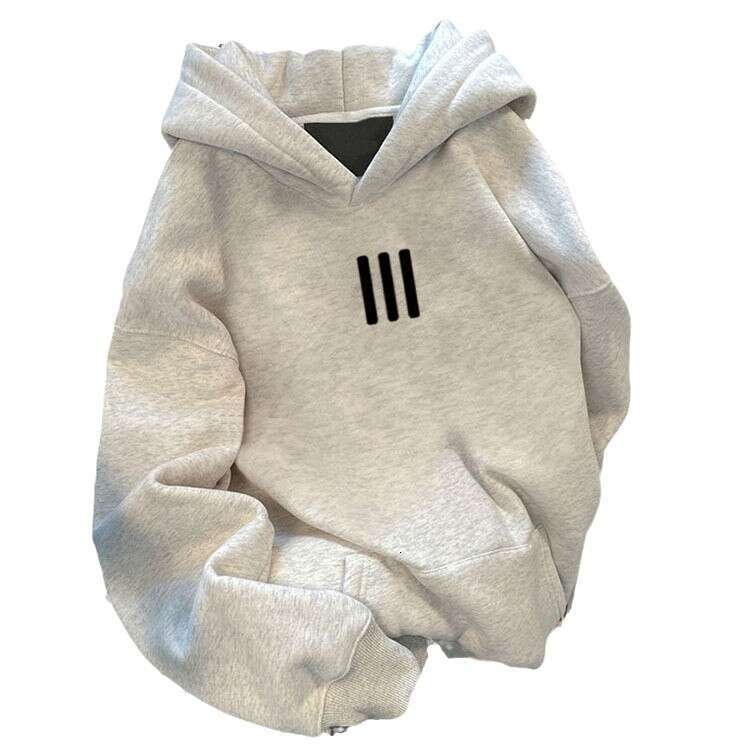 American Autumn Winter Hooded Sweatshirt for Women Oversize National Trend Fleece Lined Thickened Lazy Style Loose Top